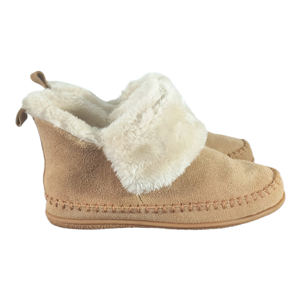 Minnetonka Joanne Bootie Women's Size 9 Cinnamon Suede & Faux Fur Lined Slip-on